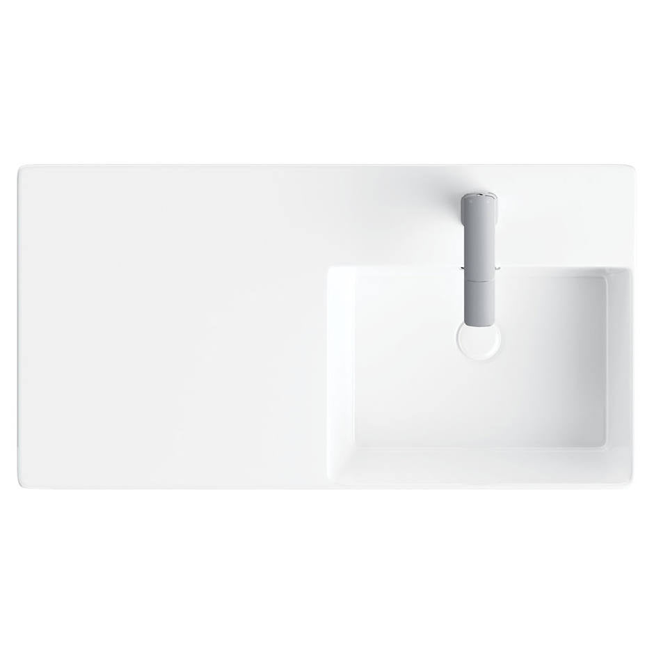 Petra 800 Right-Hand Wall Basin, Gloss White