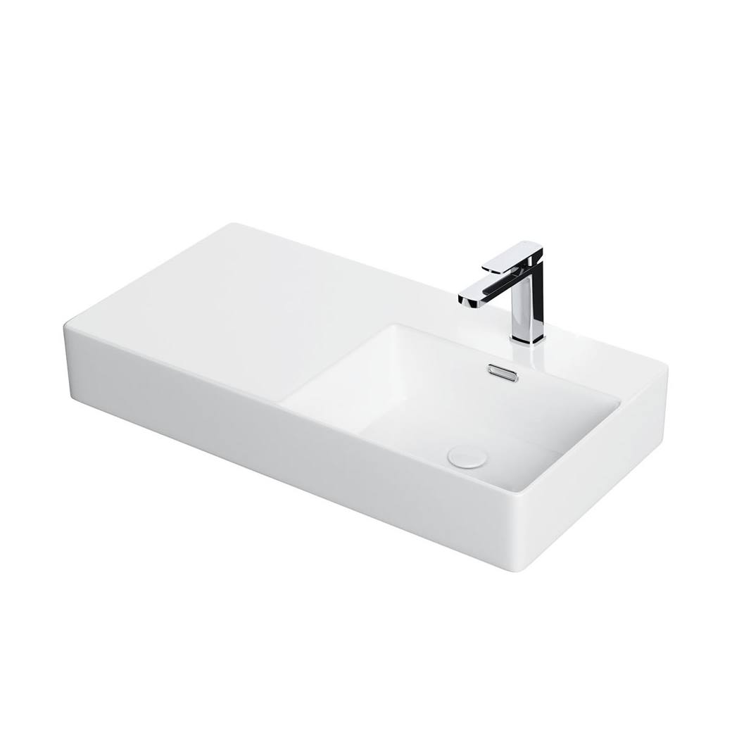 Petra 800 Right-Hand Wall Basin, Gloss White