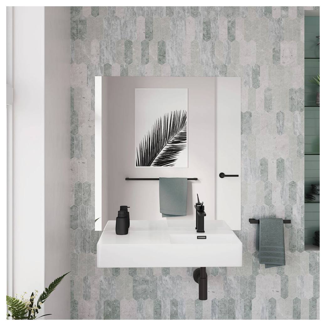 Petra 800 Right-Hand Wall Basin, Gloss White