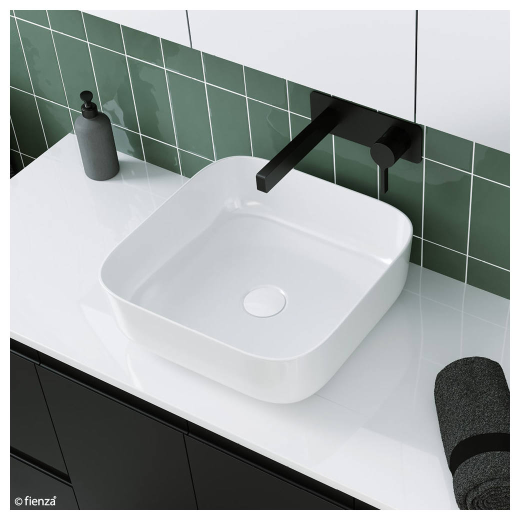 Petra Above Counter Basin, No Tap Hole, Gloss White