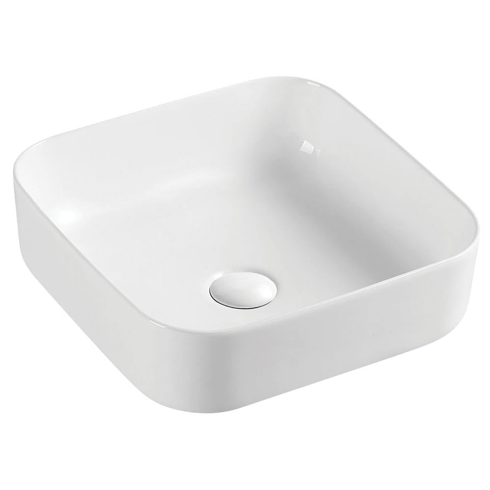 Petra Above Counter Basin, No Tap Hole, Gloss White