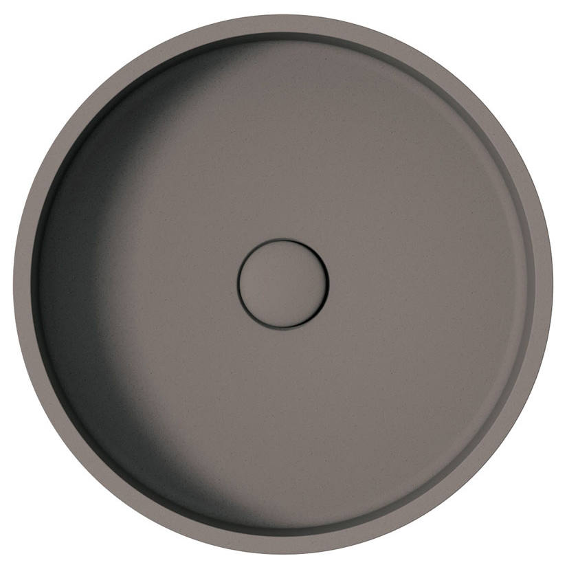 Jada Round Concrete Above Counter Basin, Warm Grey