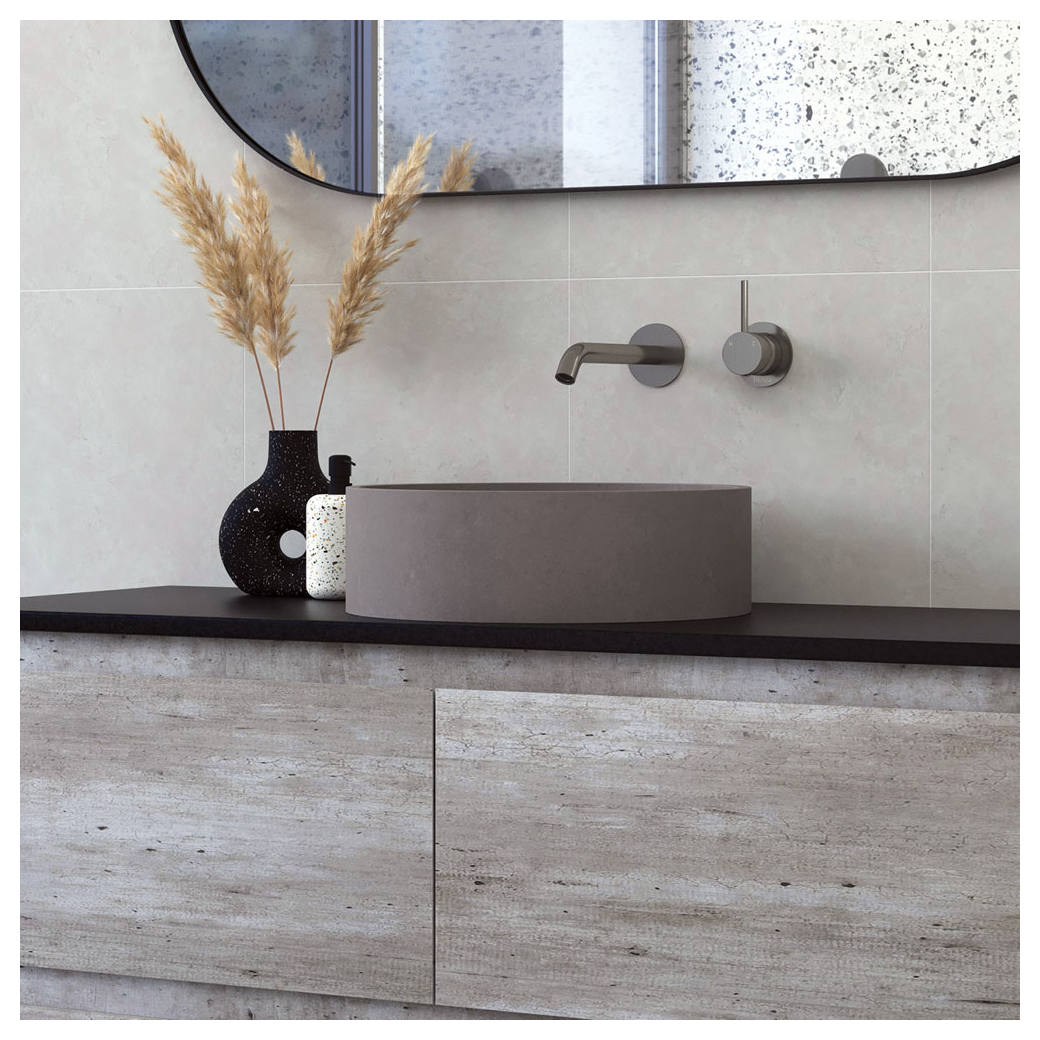 Jada Round Concrete Above Counter Basin, Warm Grey