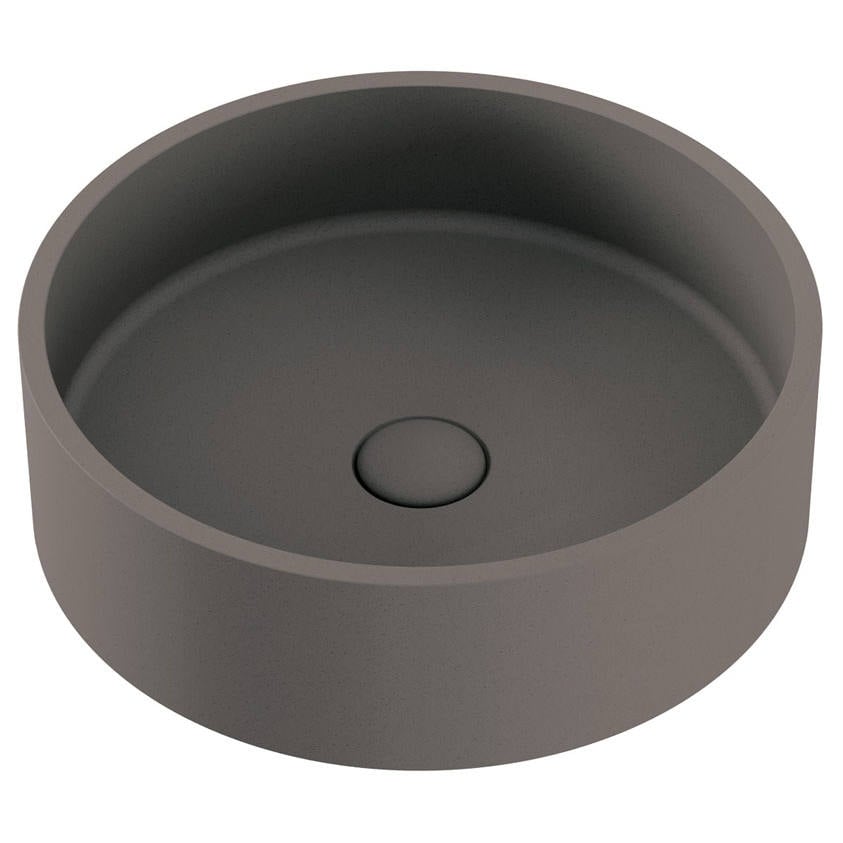 Jada Round Concrete Above Counter Basin, Warm Grey