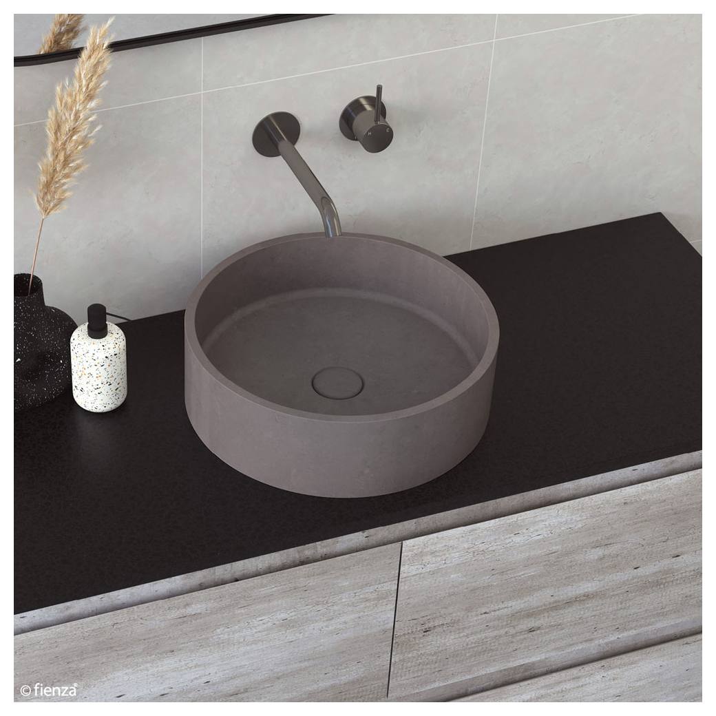 Jada Round Concrete Above Counter Basin, Warm Grey