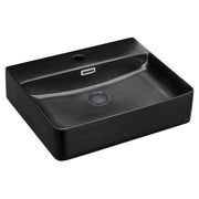 Petra Matte Black Above Counter Basin, 1TH, Matte Black