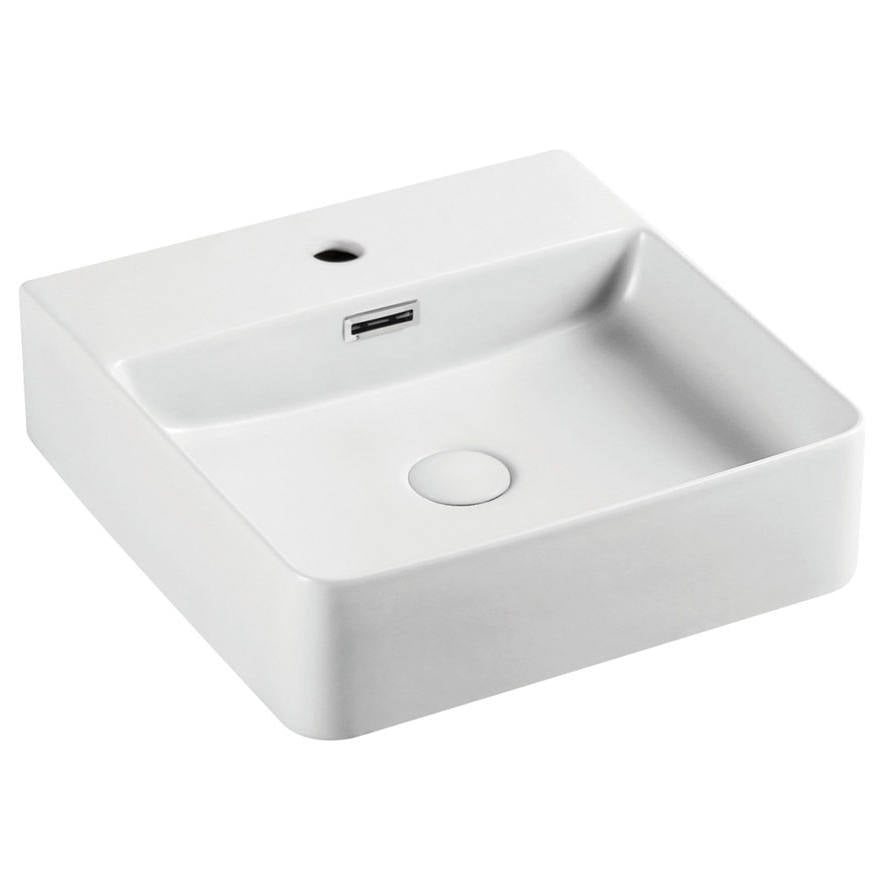 Petra Mini Above Counter Basin, 1TH, Gloss White