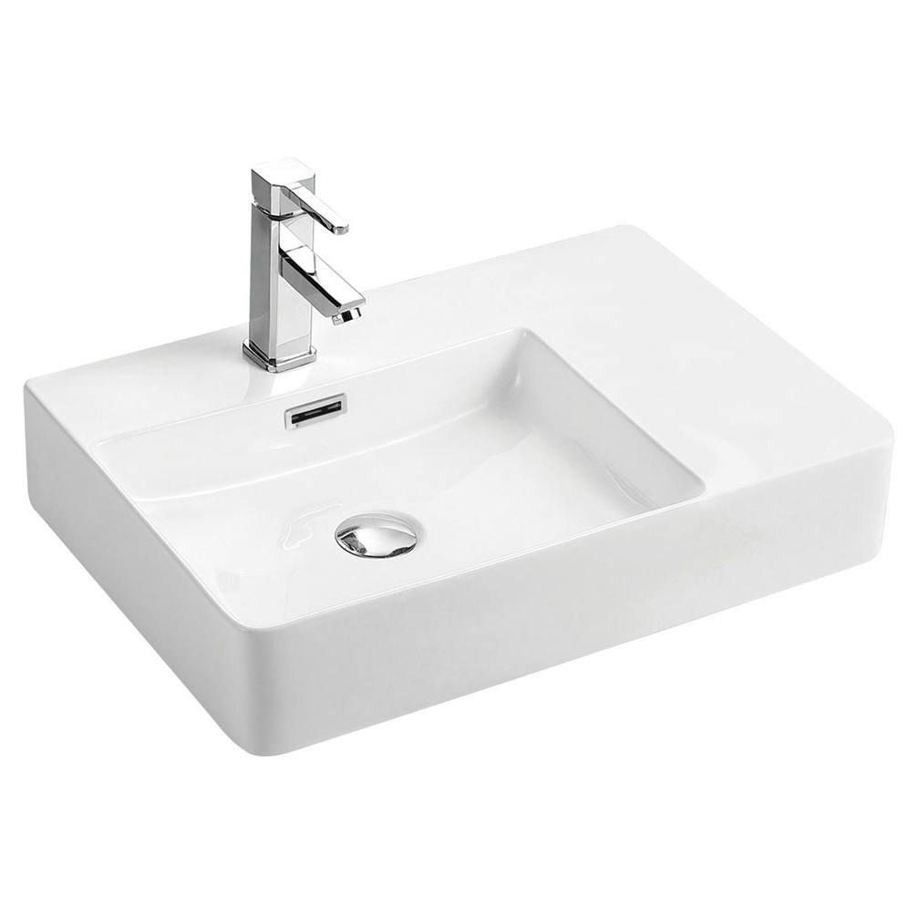 Petra Left-Hand Wall Basin, Gloss White