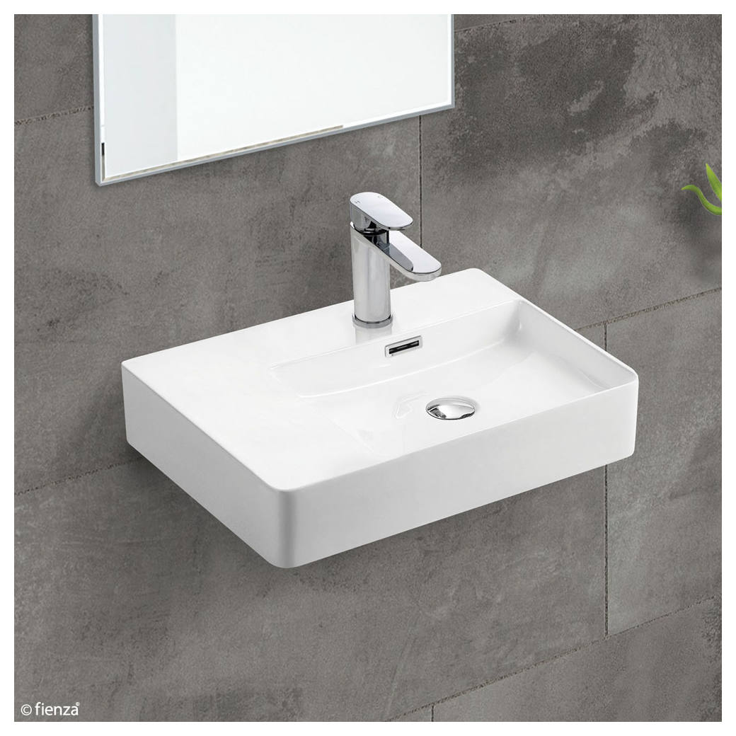 Petra Right-Hand Wall Basin, Gloss White