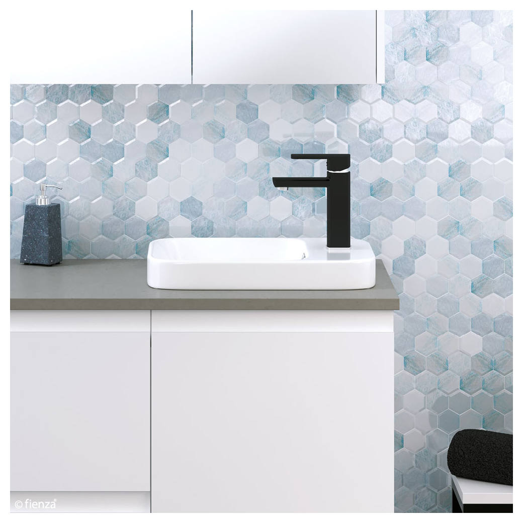 Petra Mini Semi-Inset Basin, Gloss White