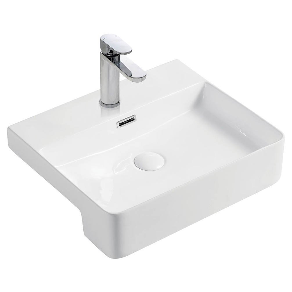Petra Semi-Recessed Basin, Gloss White
