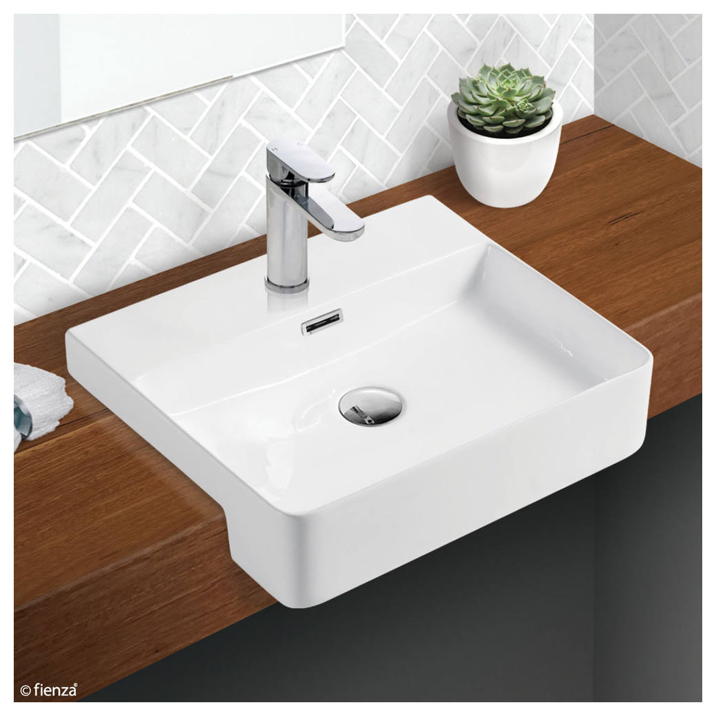 Petra Semi-Recessed Basin, Gloss White