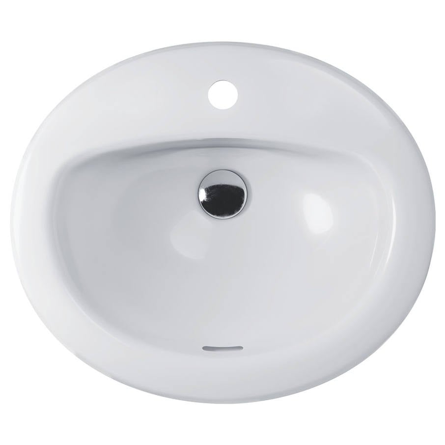 Stella Fully-Inset Basin, 1 Tap Hole, Gloss White