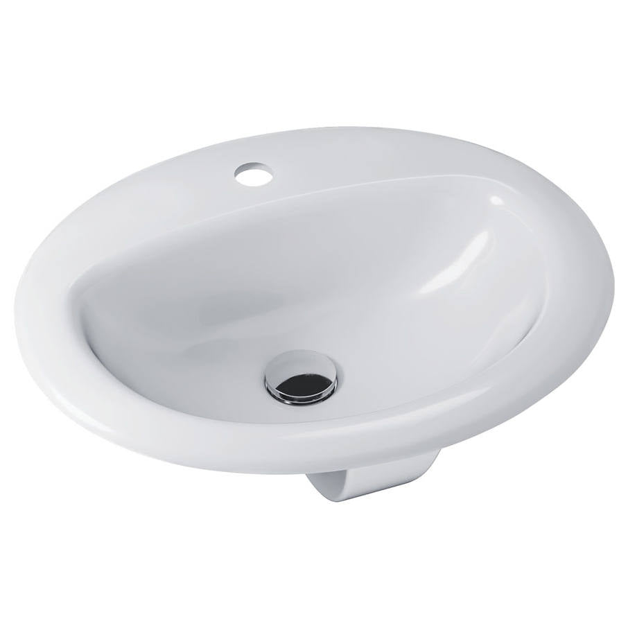 Stella Fully-Inset Basin, 1 Tap Hole, Gloss White
