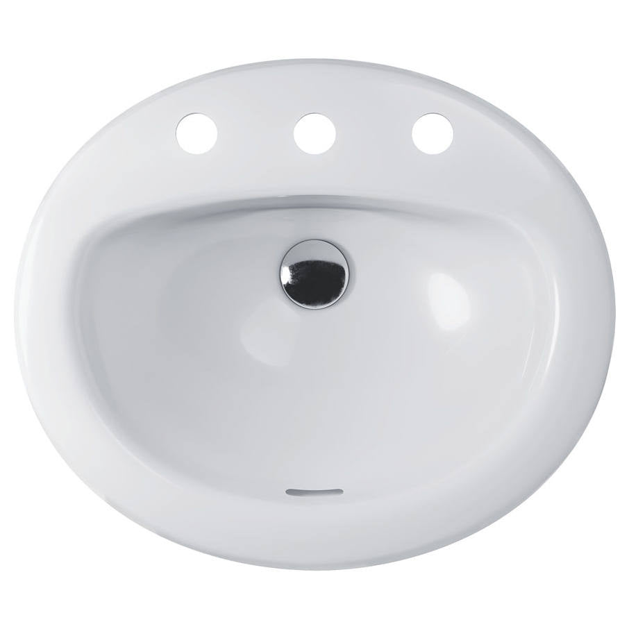 Stella Fully-Inset Basin, 3 Tap Holes, Gloss White