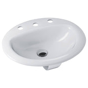 Stella Fully-Inset Basin, 3 Tap Holes, Gloss White