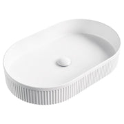 Eleanor Oval Above Counter Fluted Basin, Matte White