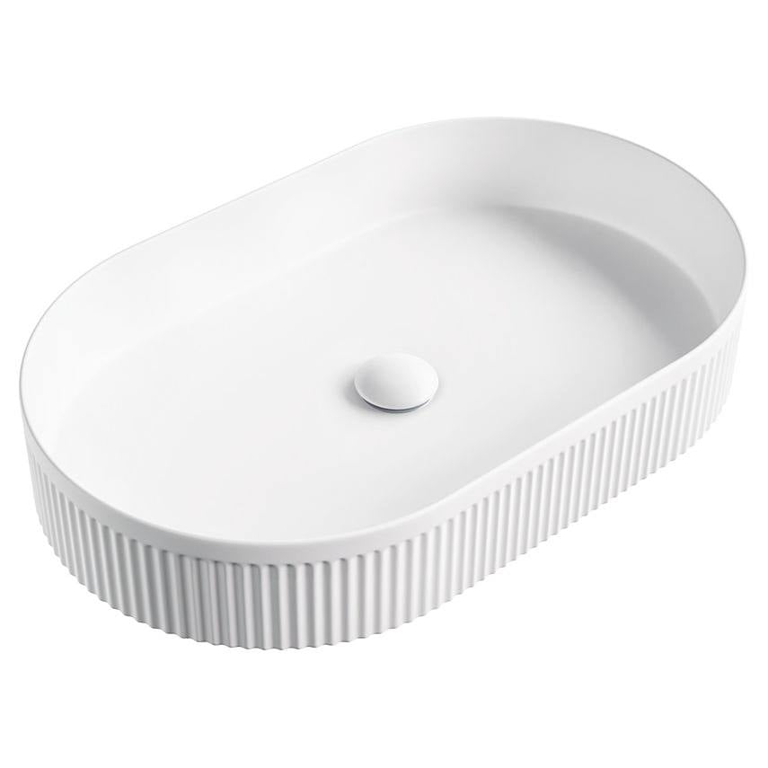 Eleanor Oval Above Counter Fluted Basin, Matte White
