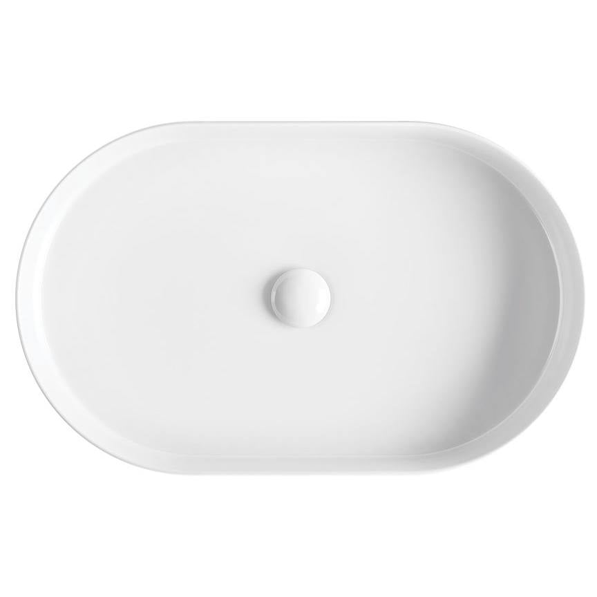 Eleanor Oval Above Counter Fluted Basin, Gloss White