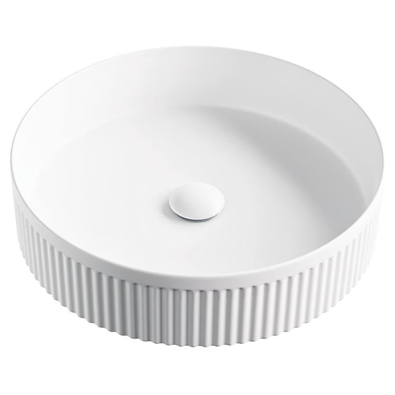 Eleanor Round Above Counter Fluted Basin, Matte White