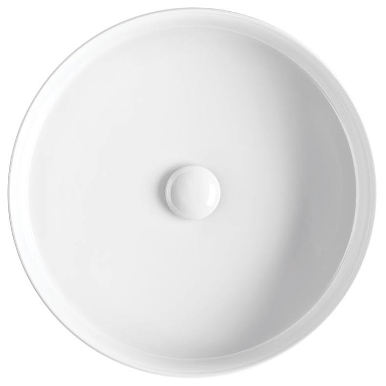 Eleanor Round Above Counter Fluted Basin, Gloss White