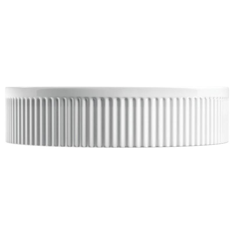 Eleanor Round Above Counter Fluted Basin, Gloss White