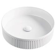 Eleanor Round Above Counter Fluted Basin, Gloss White