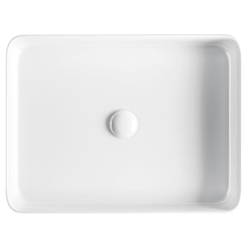 Eleanor Rectangular Above Counter Fluted Basin, Gloss White