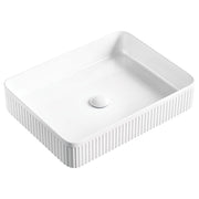 Eleanor Rectangular Above Counter Fluted Basin, Gloss White