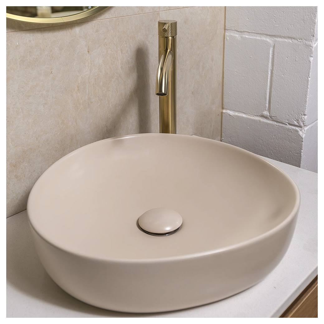 Pebble Small Above Counter Basin, Matte Khaki