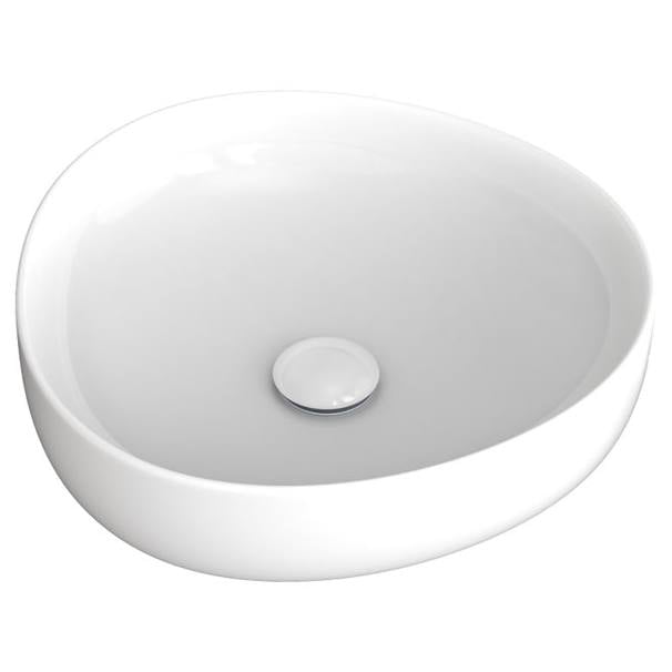 Pebble Small Above Counter Basin, Gloss White