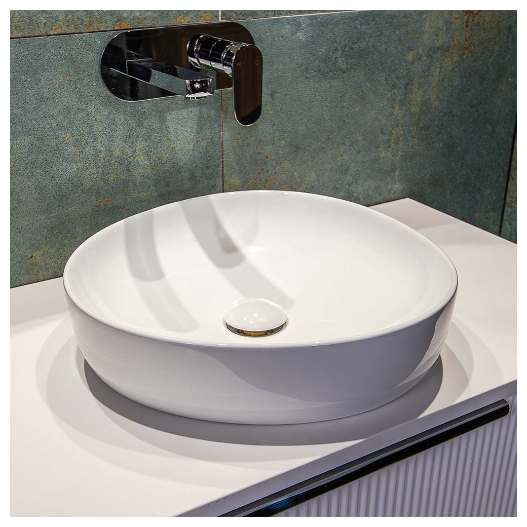 Pebble Small Above Counter Basin, Gloss White