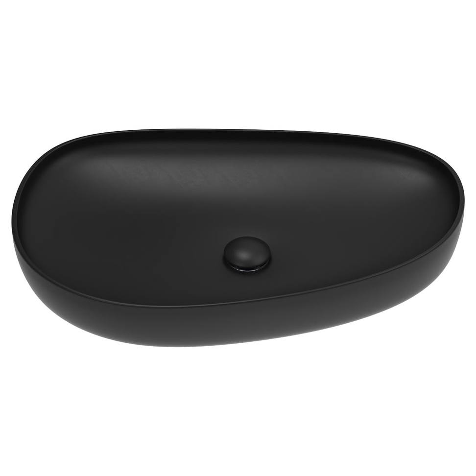 Pebble Large Above Counter Basin, Matte Black