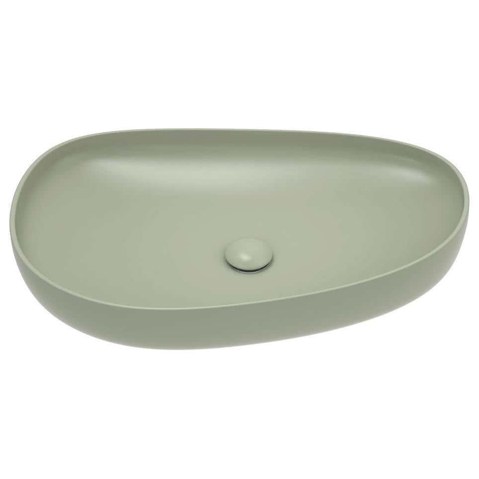 Pebble Large Above Counter Basin, Matte Olive