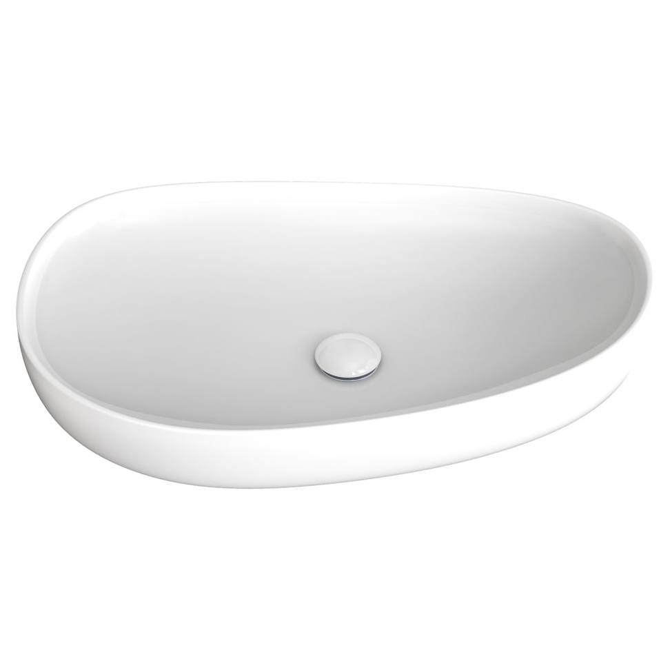 Pebble Large Above Counter Basin, Gloss White