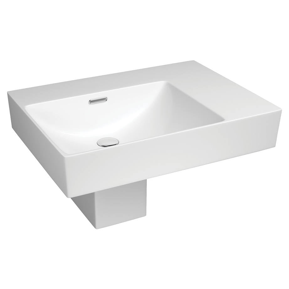 Tono Care Wall Basin with Integral Shroud, Left Bowl, Gloss White