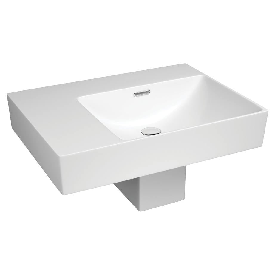 Tono Care Wall Basin with Integral Shroud, Right Bowl, Gloss White
