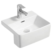 Petra Mini Semi-Recessed Basin, Gloss White