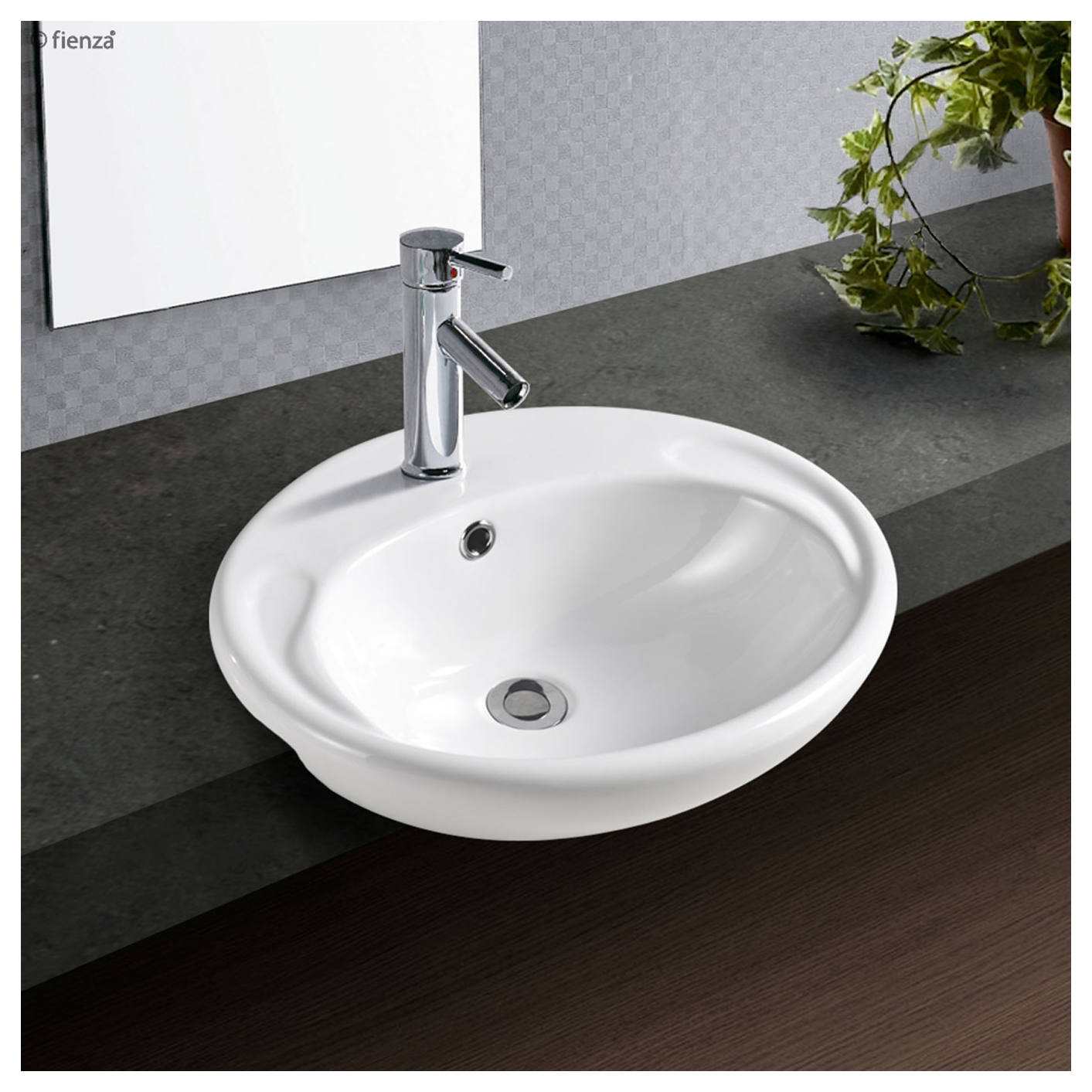 Micki Semi-Recessed Basin, Gloss White