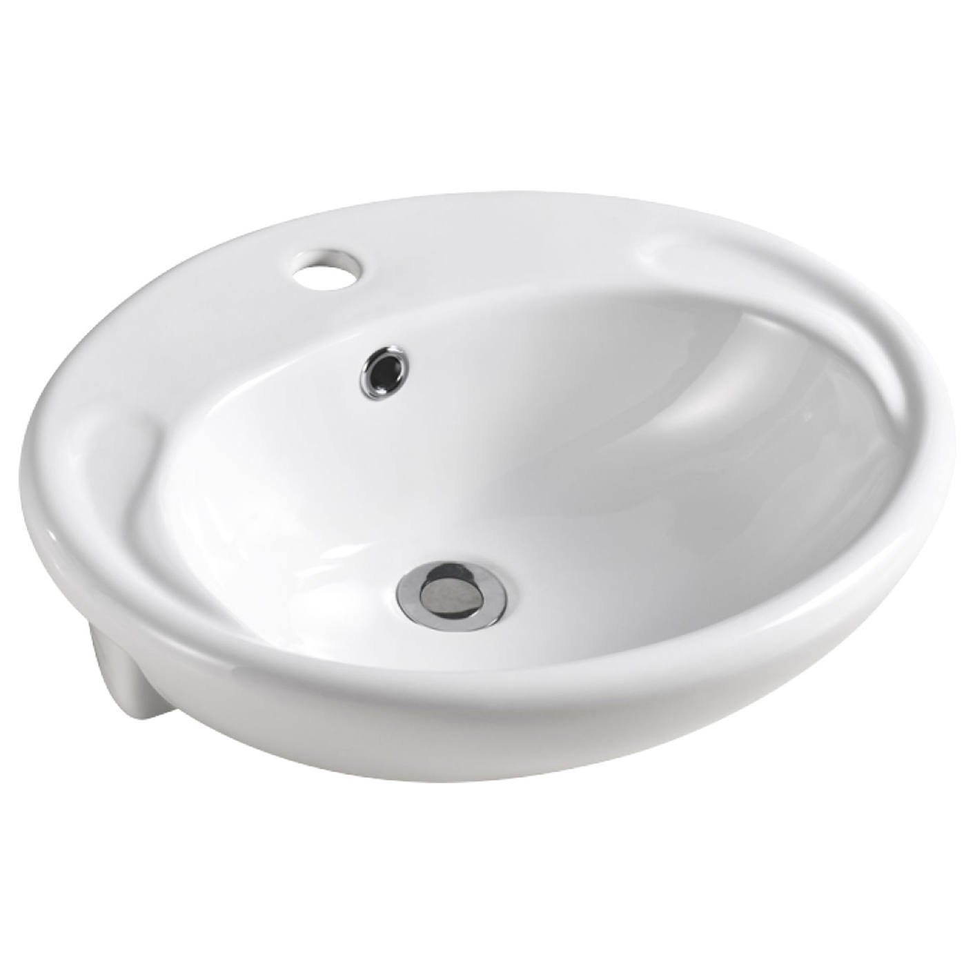 Micki Semi-Recessed Basin, Gloss White