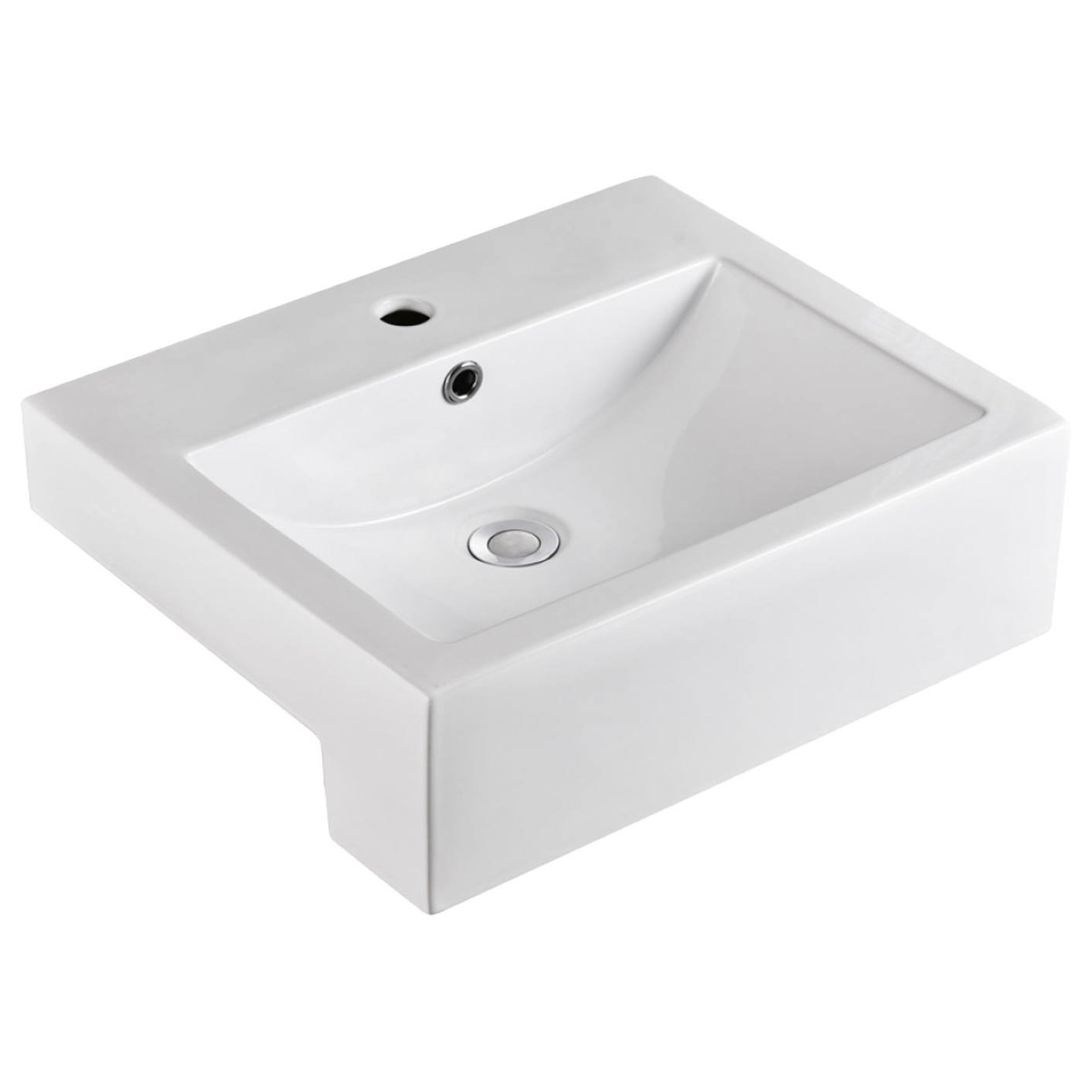Belinda Semi-Recessed Basin, Gloss White