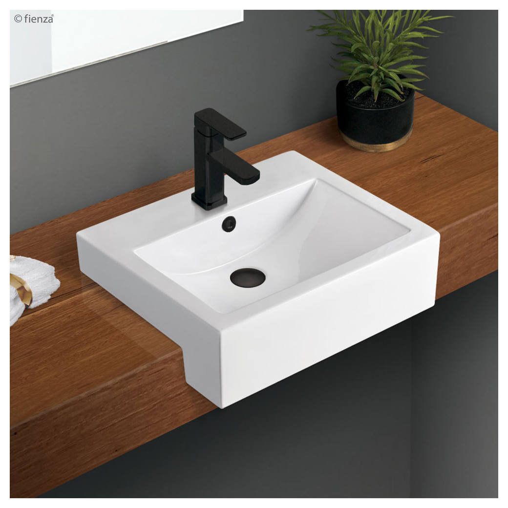 Belinda Semi-Recessed Basin, Gloss White
