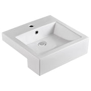 Jacinta Semi-Recessed Basin, 3TH, Gloss White