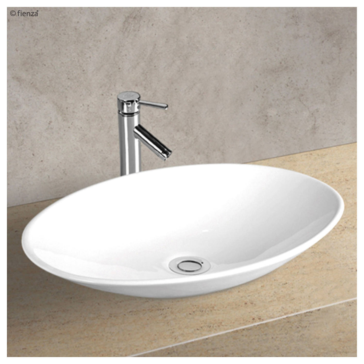Keeto Above Counter Basin, Gloss White