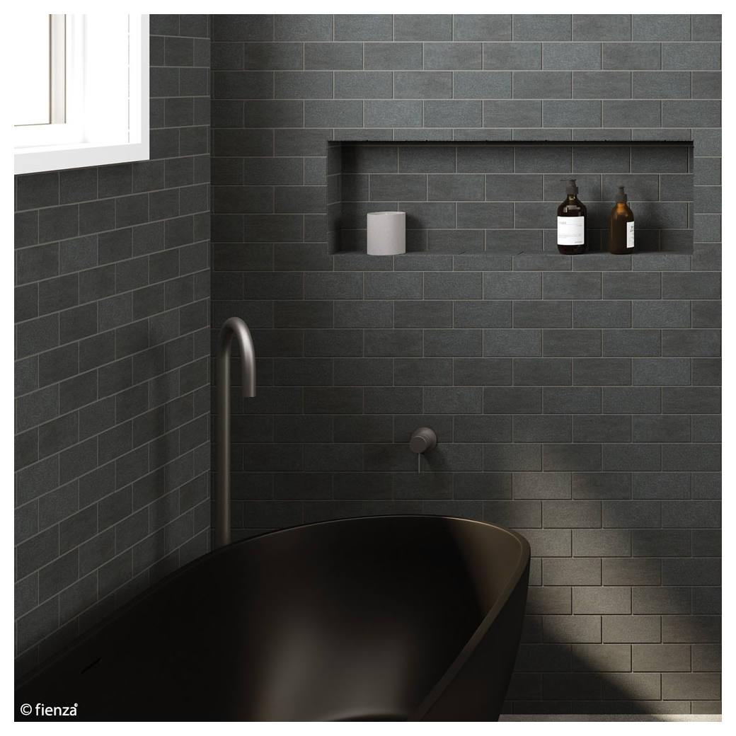 Kaya Gooseneck Floor Mounted Bath Outlet, Gun Metal