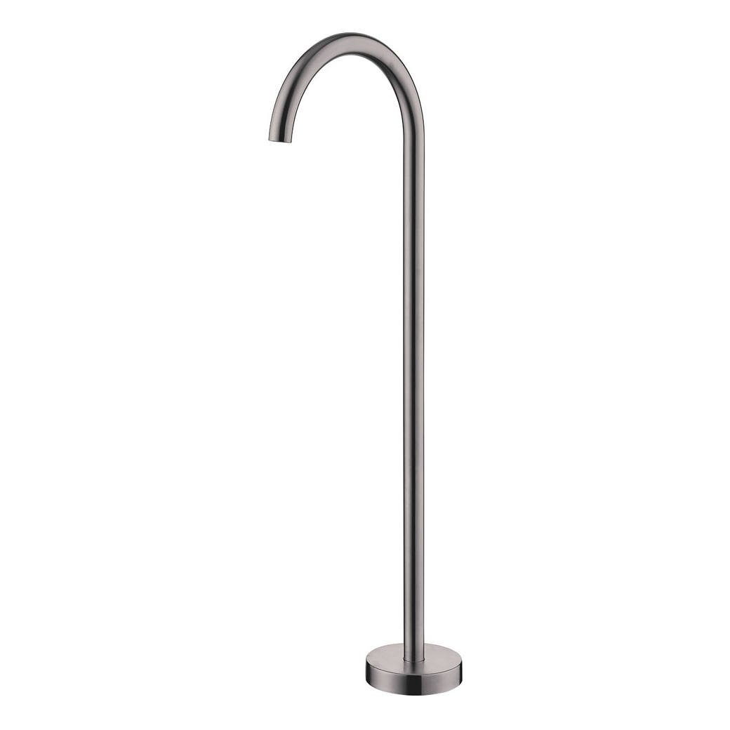 Kaya Gooseneck Floor Mounted Bath Outlet, Gun Metal