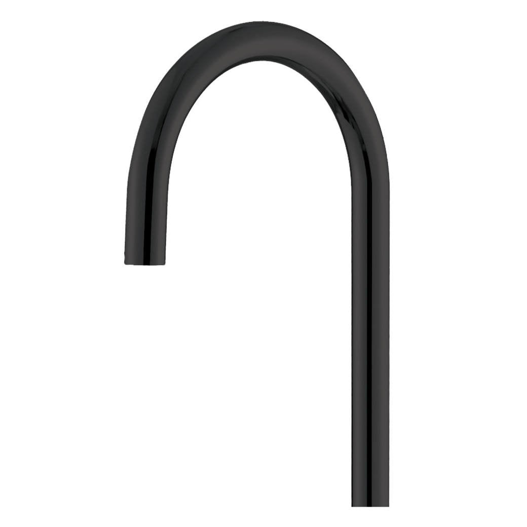 Hustle Gooseneck Floor Mounted Bath Outlet, Matte Black