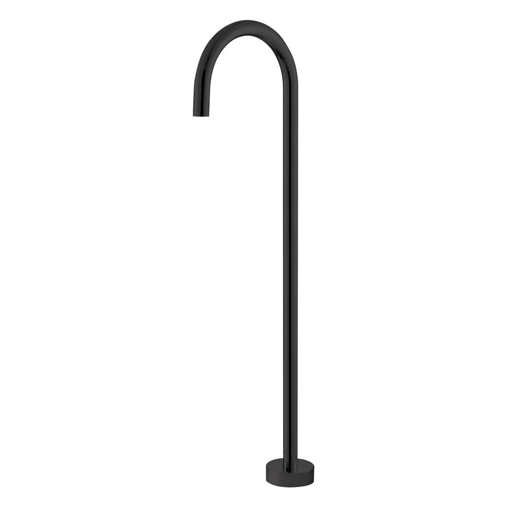 Hustle Gooseneck Floor Mounted Bath Outlet, Matte Black