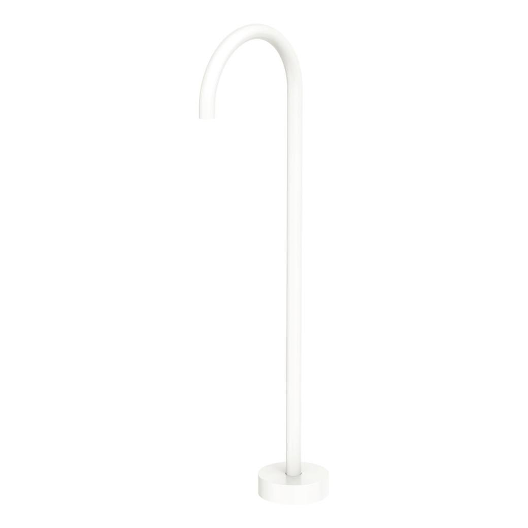 Kaya Gooseneck Floor Mounted Bath Outlet, Matte White