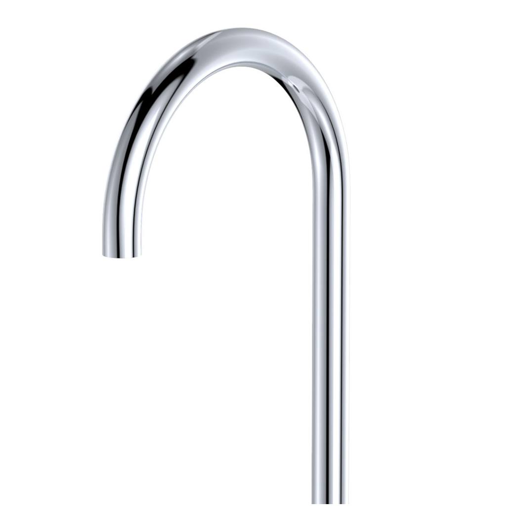 Kaya Gooseneck Floor Mounted Bath Outlet, Chrome